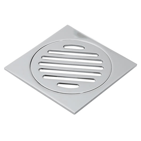 SQA-321  Hot selling Customizable Square 85MM Polished Brass floor drains grates