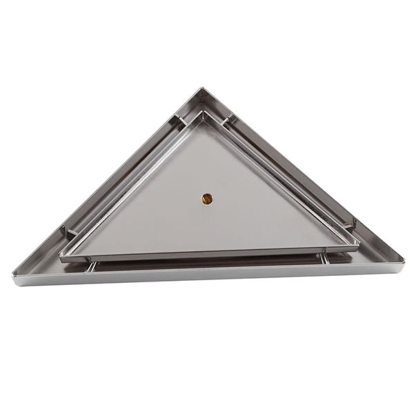 TI-602S Stainless steel triangle recessed tile insert strainer corner shower drains