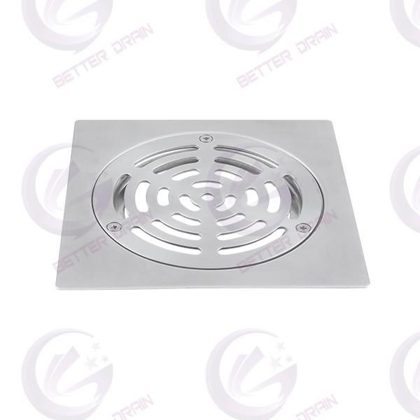BT-301 Outlet 100mm Square Shape Stainless Steel Floor Drain Cover Home Bathroom with screw